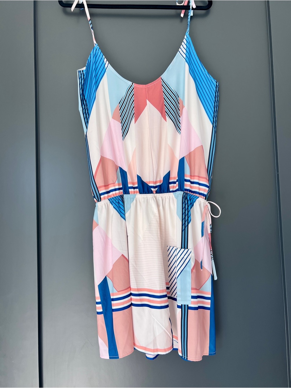 Women’s Pink & Blue Geometric Dress